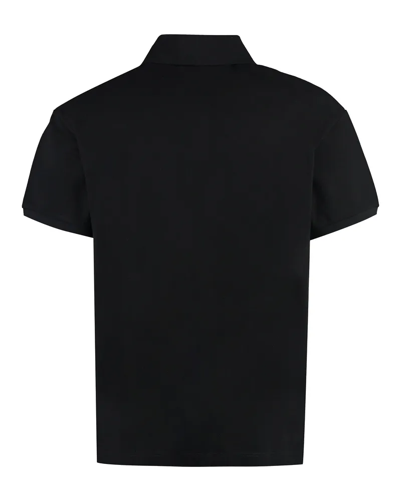 Palm Angels Men Cotton Piqué Polo Shirt Black T-shirts And Polos Black