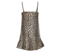 Leopard Print Organic Denim Dress — Multi