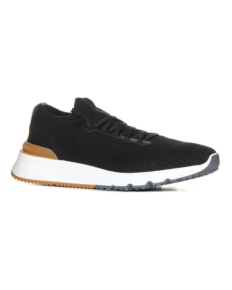 Brunello Cucinelli Men's Sneakers Black Cotton Trainers Black