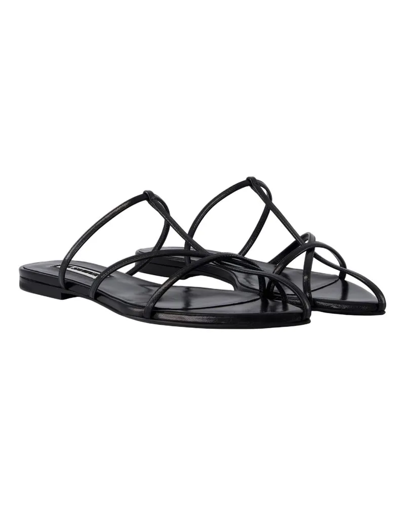 Jil Sander Women's Sandals -  Leather Black Goatskin Shoes Flat-Shoes Black
