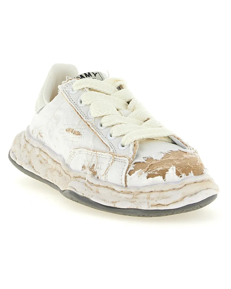 MIHARAYASUHIRO Men's White Cotton Sneakers White