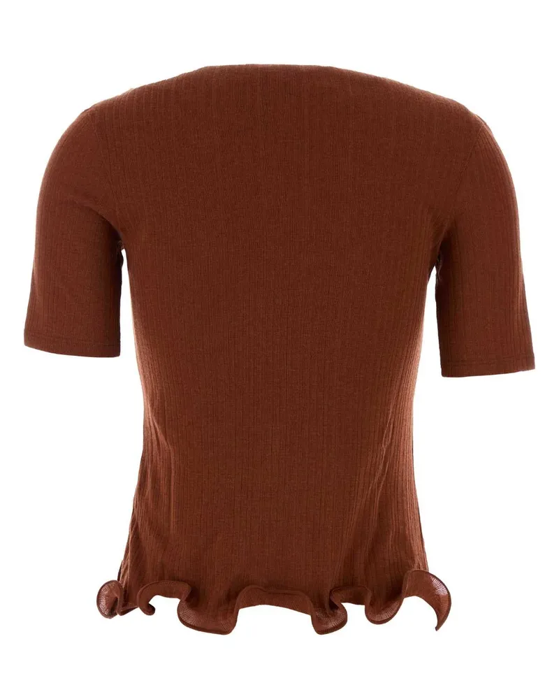 Fendi Women's Brick Wool Top Rust-25 Exterior: Virgin Maglie Rust