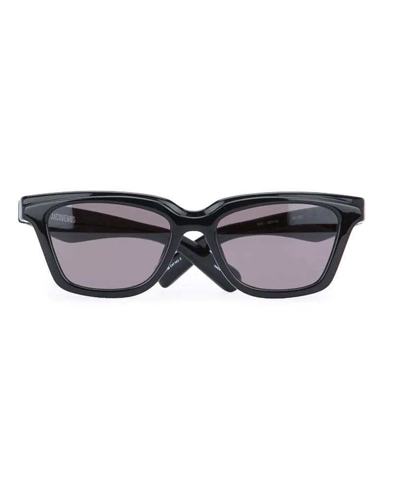 Jacquemus Women's Les Lunettes Carre Black Ethylene Vinyl Acetate Occhiali Da Sole Sunglasses Black
