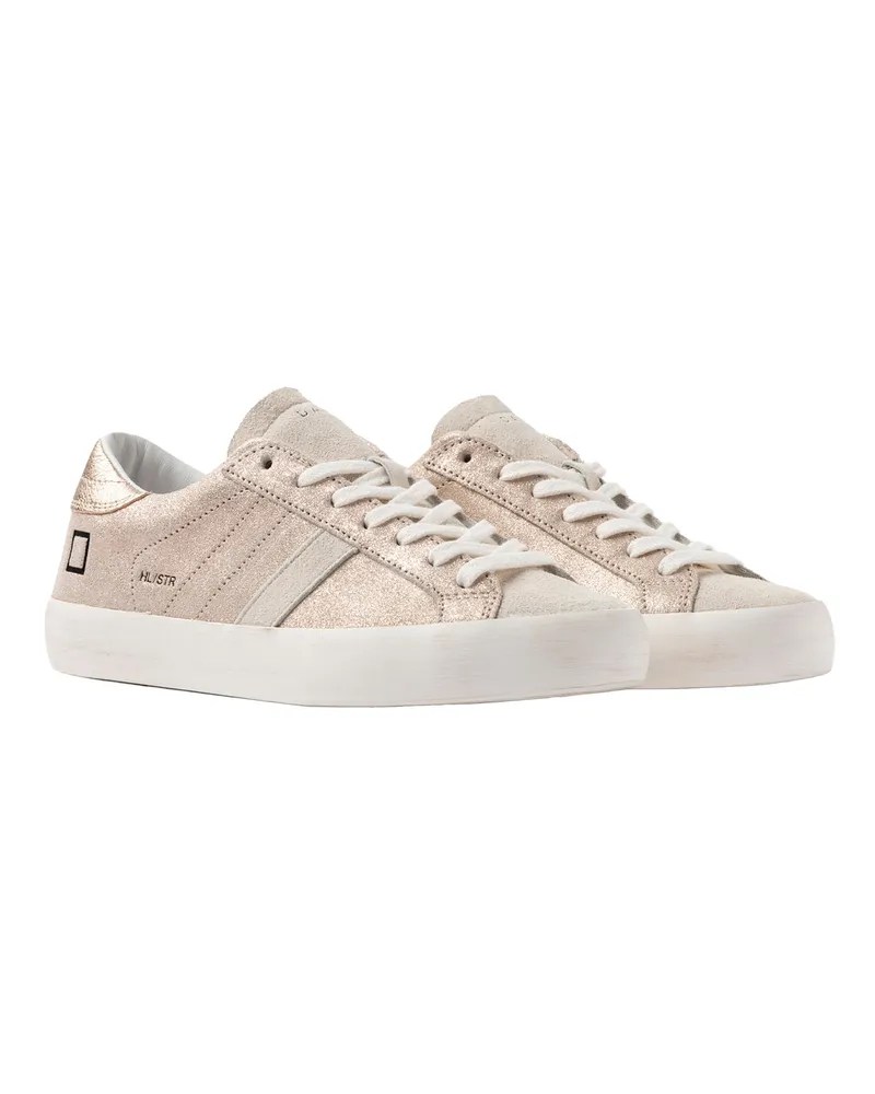 D.A.T.E. Women's Sneakers Hill Low Platinum Upper: Cow Leather Trainers Platinum