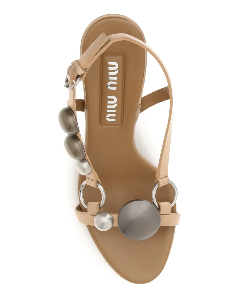 Miu Miu Women's Leather Sandals Honey Calf Beige