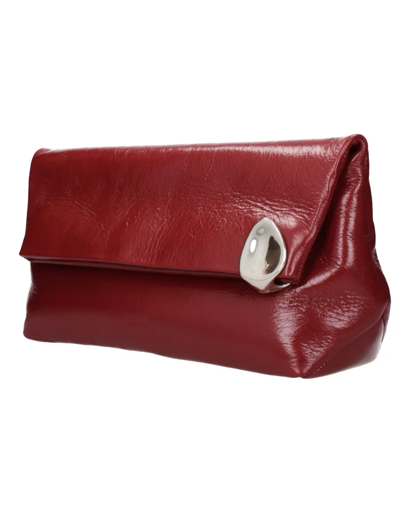 Jil Sander Women's Red Leather Clutch Bag Red