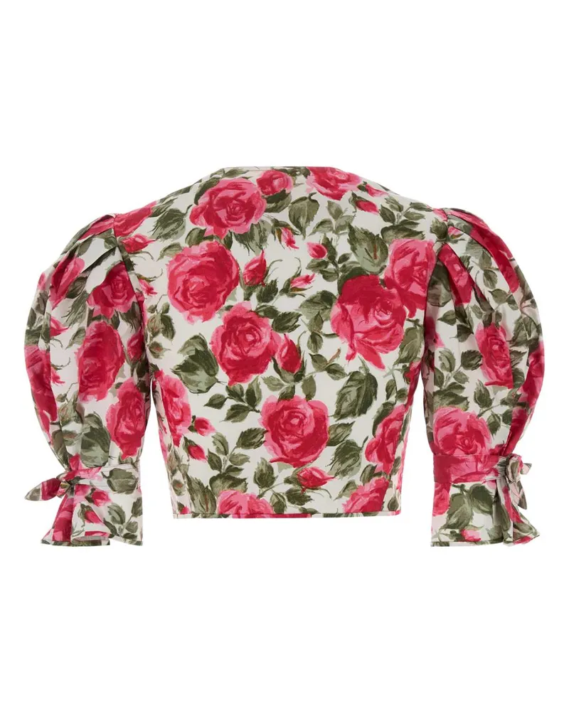 Chloé Floral Printed Poplin Blouse — Pink Pink