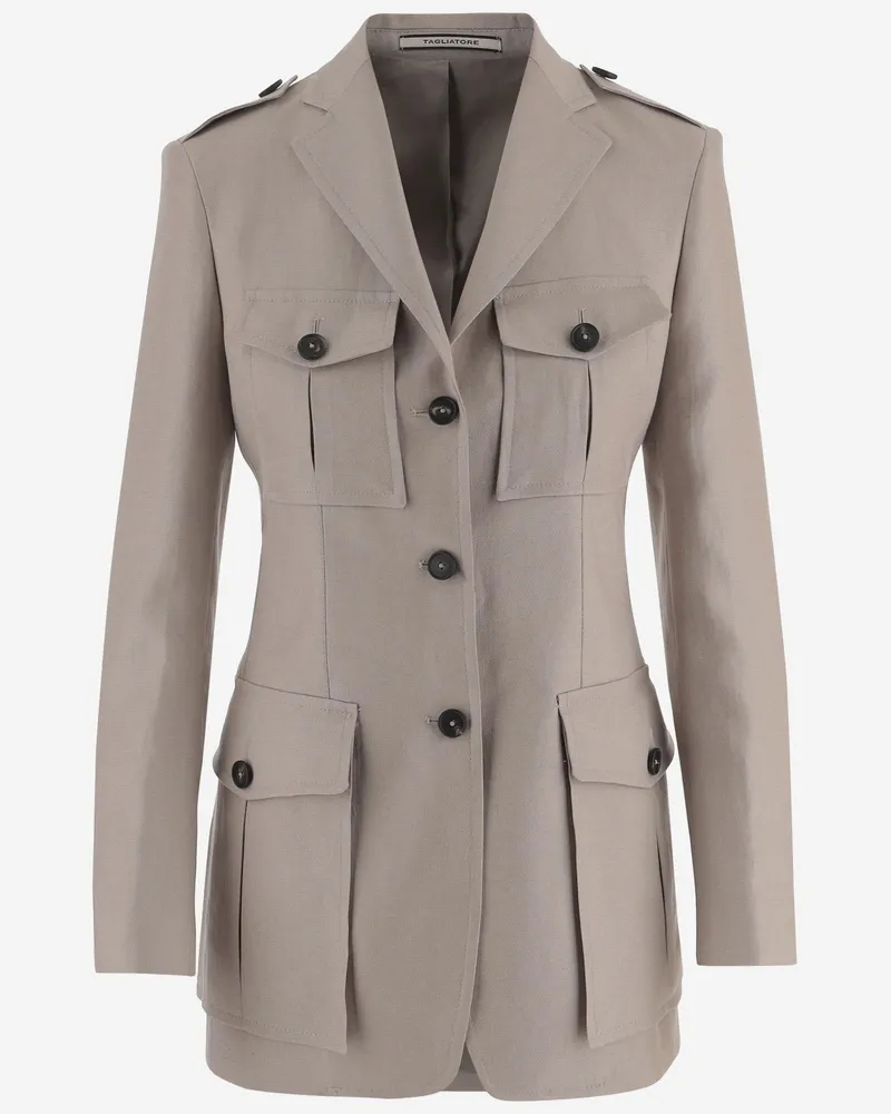 Tagliatore Women's Linen Jacket Beige Beige