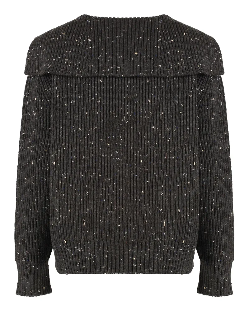 Bottega Veneta Women's Heather-Effect Wool Cardigan Brown Cardigans Sweater 