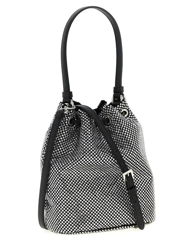 Prada Satin Bucket Bag — Gray Gray