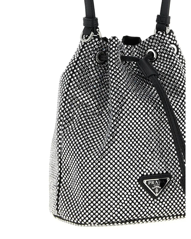 Prada Satin Bucket Bag — Gray Gray