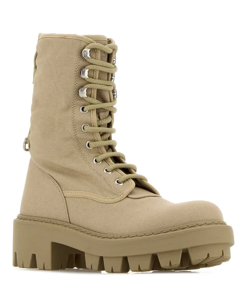 Prada Women's Beige Canvas Boots Corda Stivali Beige