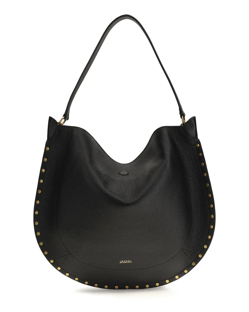 Isabel Marant Women's Hobo Shoulder Bag Oskan Black Calfskin Calf Leather Black