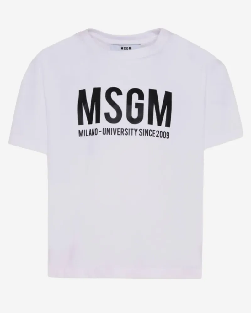 MSGM Kids' T-Shirt Cotton White T-Shirts And Polos White