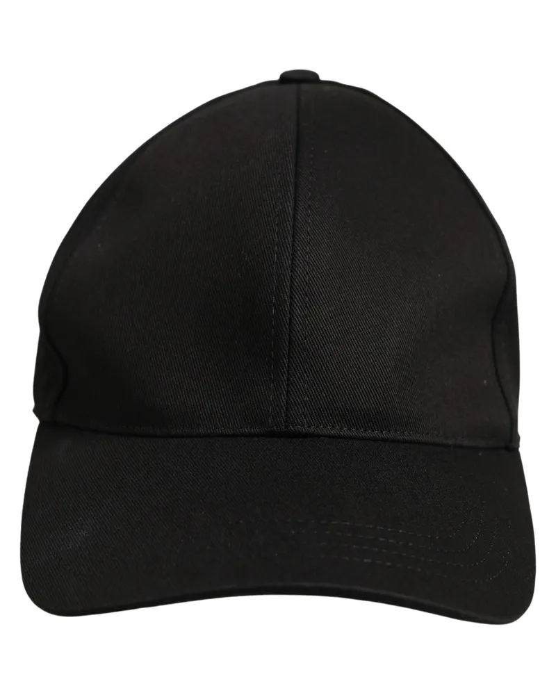 Dolce & Gabbana Men Black Cotton Baseball Capello 6 Panels Hat Black