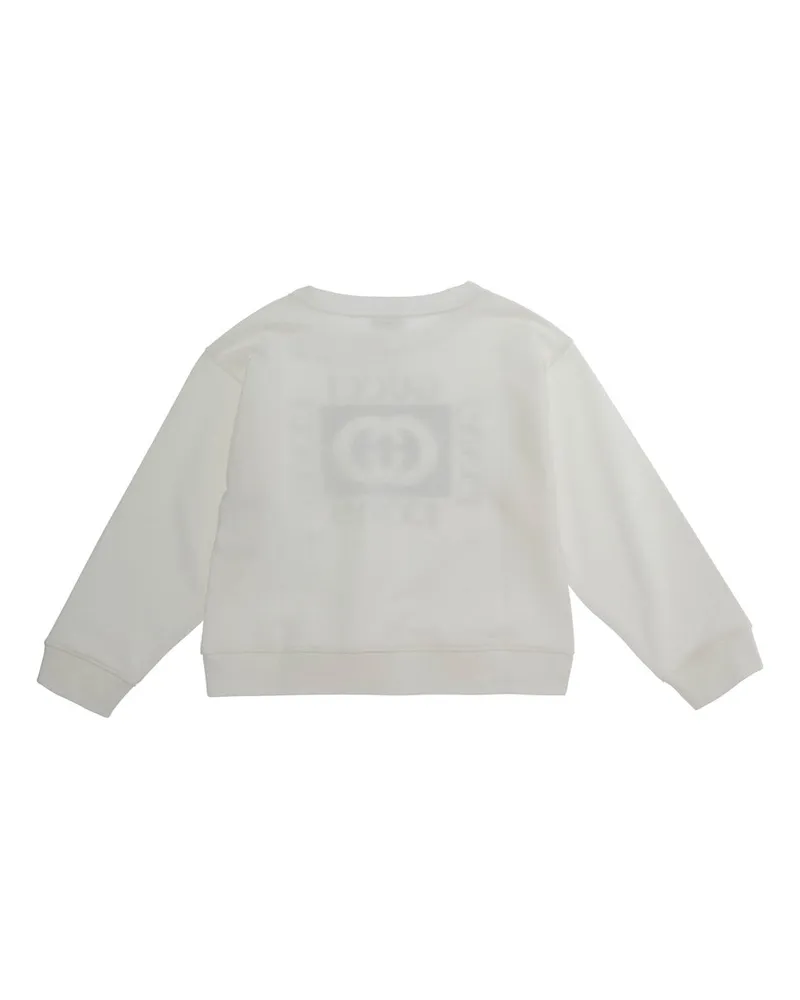 Gucci Girls' Sweatshirt With Logo Print White Cotton Hoods & Sweatshirts White