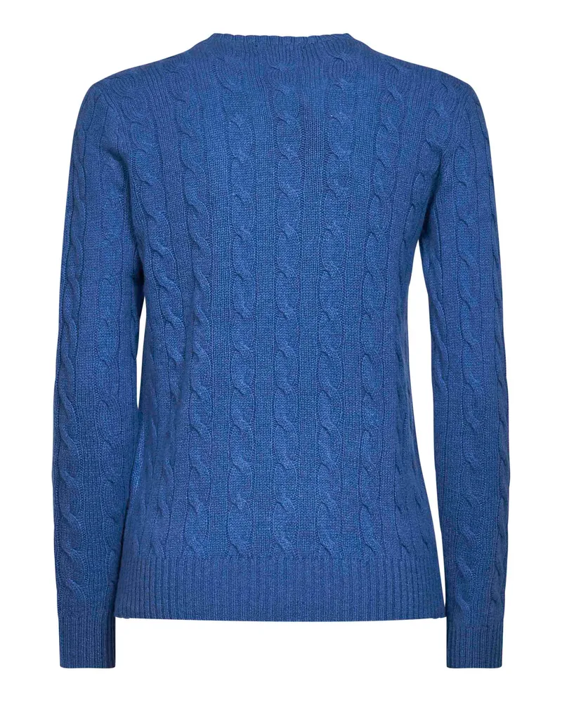 Ralph Lauren Women Cable-Knit Wool-Cashmere Sweater Blue Blue