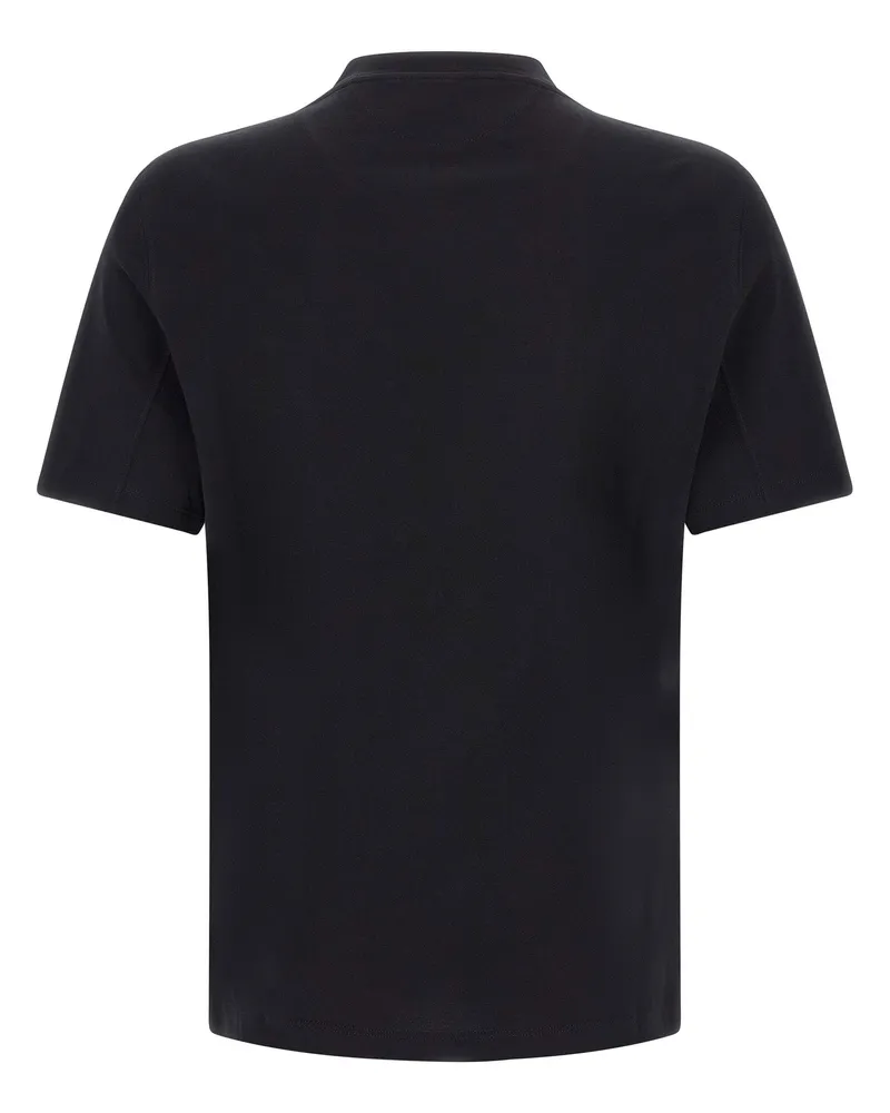 Brunello Cucinelli Logo-Embroidered Cotton T-shirt — Black Black