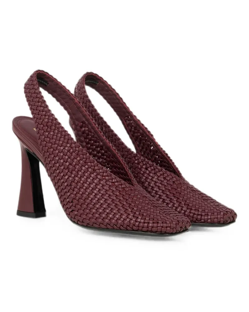 Etro Woven Faux Leather Pumps — Burgundy Burgundy