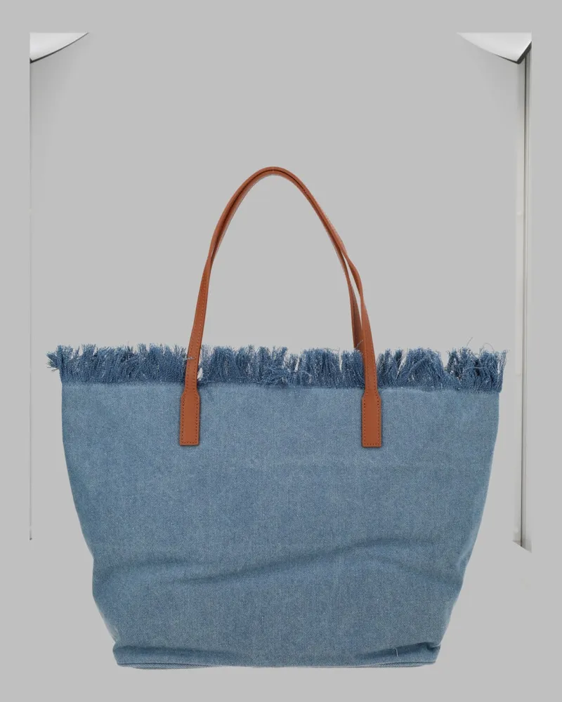 MC2 Saint Barth Women's Shoulder Bag City Denim Cotton Cow Leather Denim