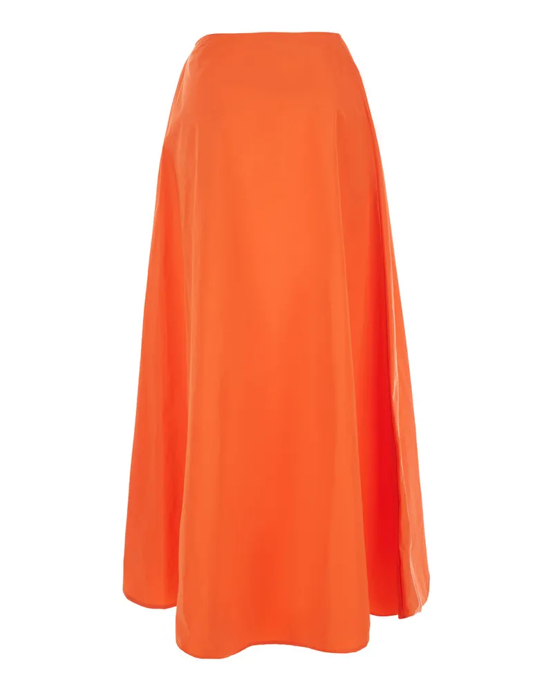 Tagliatore Technical Polyester Skirt — Orange Orange