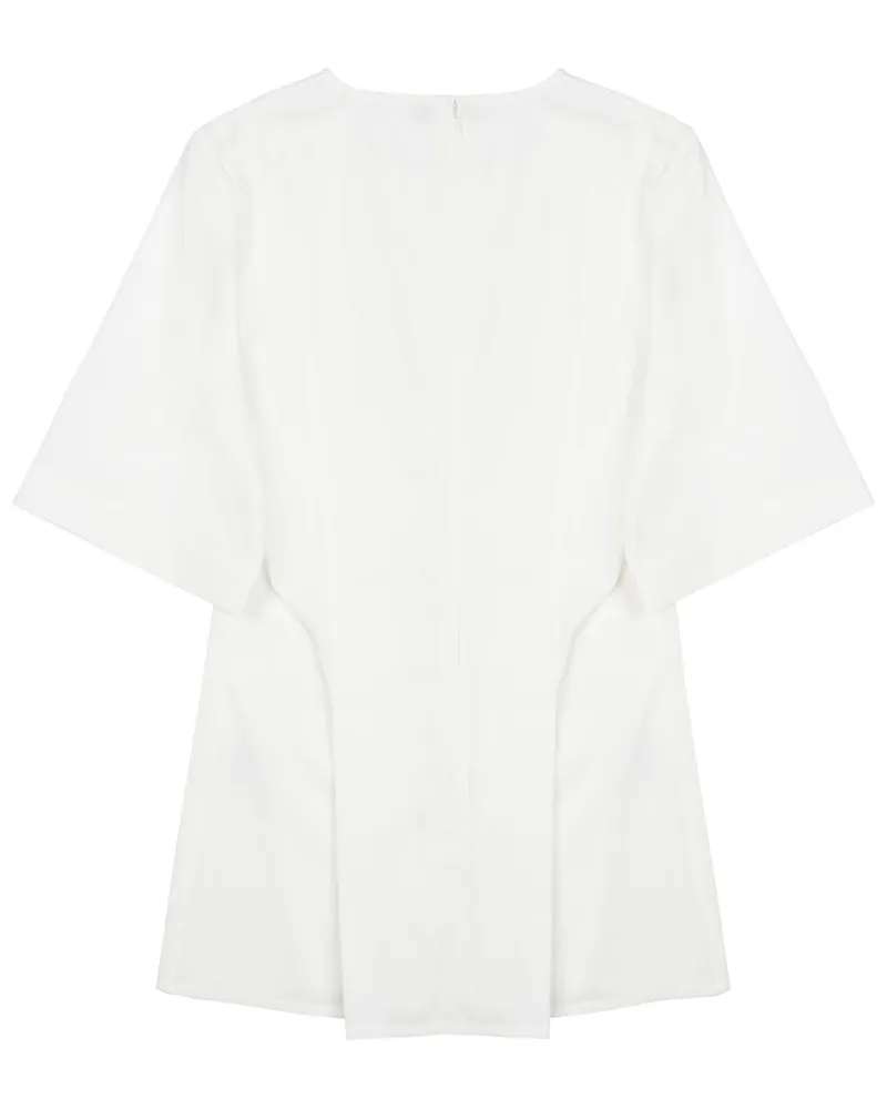 Totême Pleated Cotton Blouse — White White