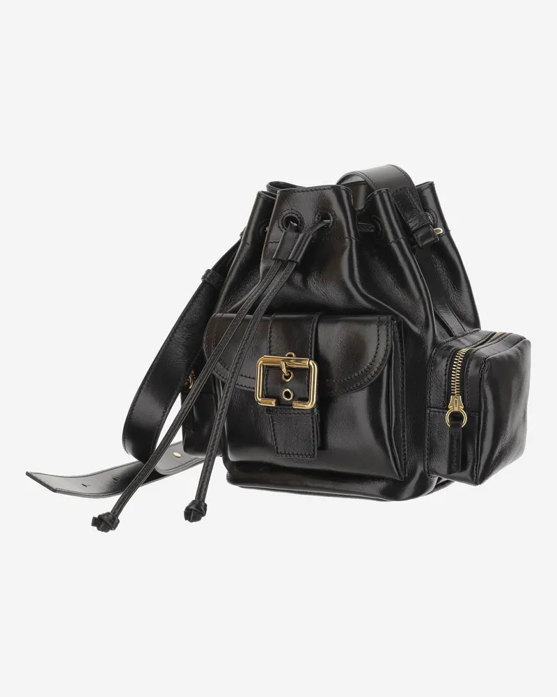 Chloé Polished Buffalo Leather Shoulder Bag — Black Black
