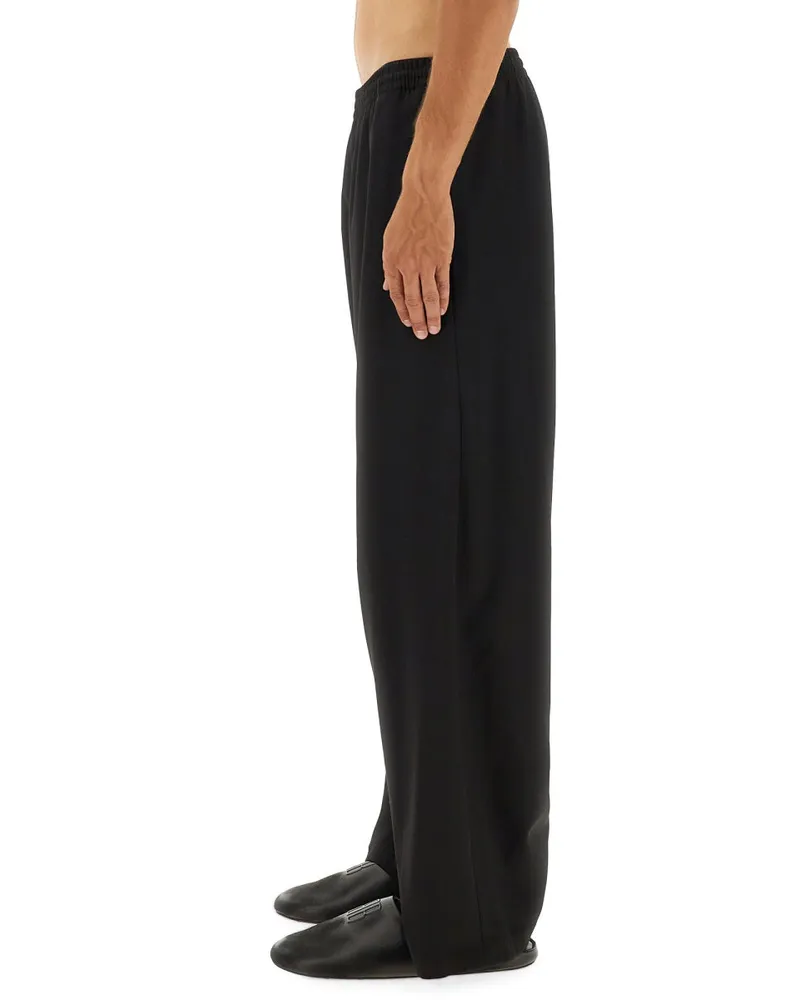 Balenciaga Stretch Wool Trousers — Black Black