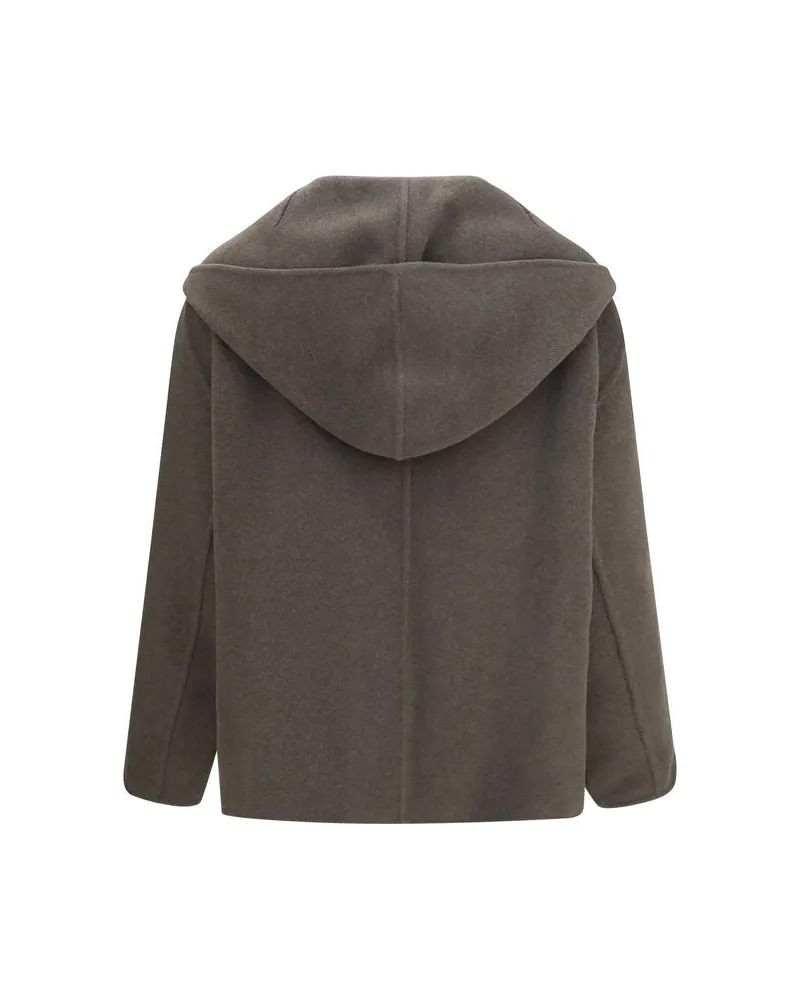 KHAITE Women Bicolor Wool Oves Aries Full-Length Jacket Clothing Brown