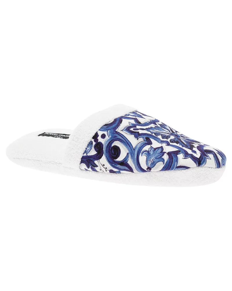 Dolce & Gabbana Unisex Slippers White Cotton Flat Shoes White