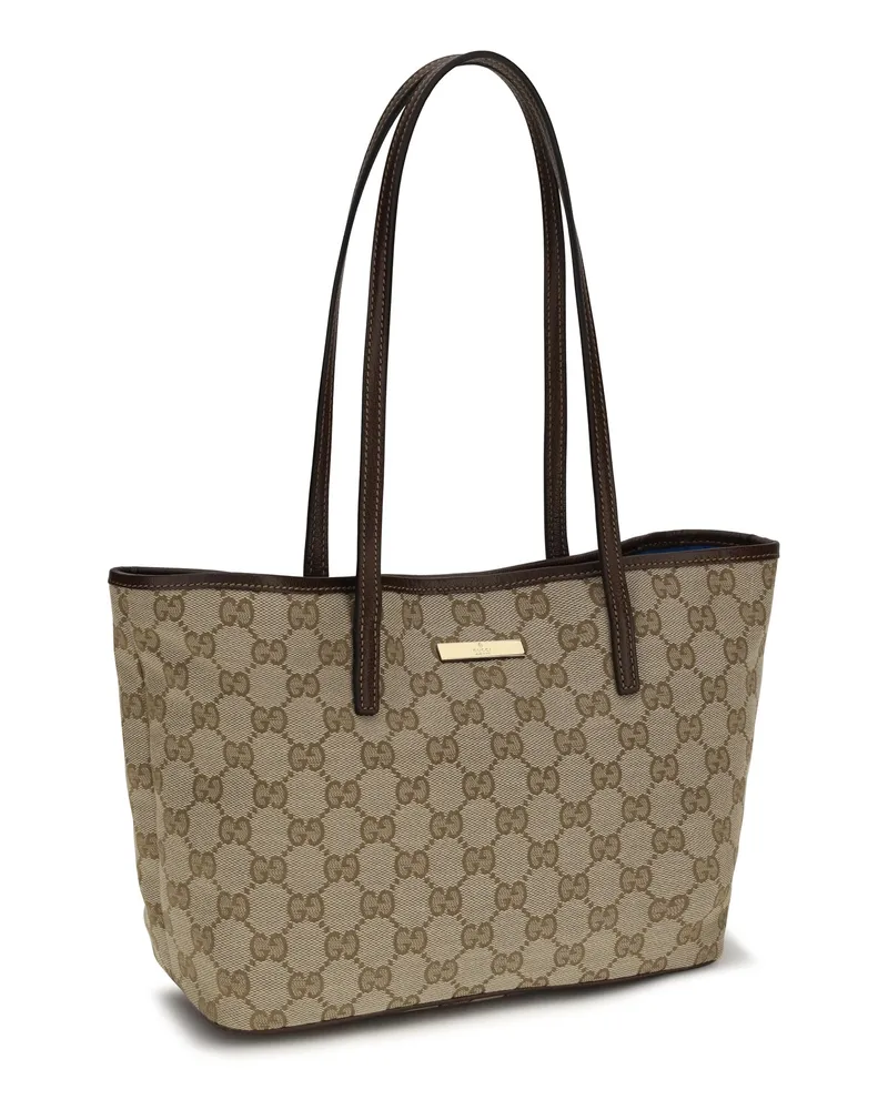 Gucci Women's Large Tribeca Tote Bag Vintag.sand-Dk Brown Polyester; Cotton; Polyamide Handbags Vintag.sand/dk Hand Beige