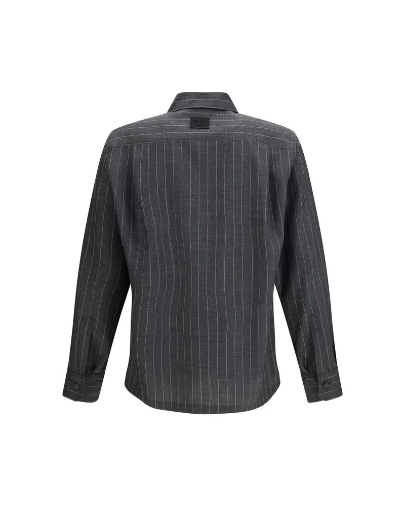 Dolce & Gabbana Men's Gray Wool Oves Aries Dress Shirt Gray