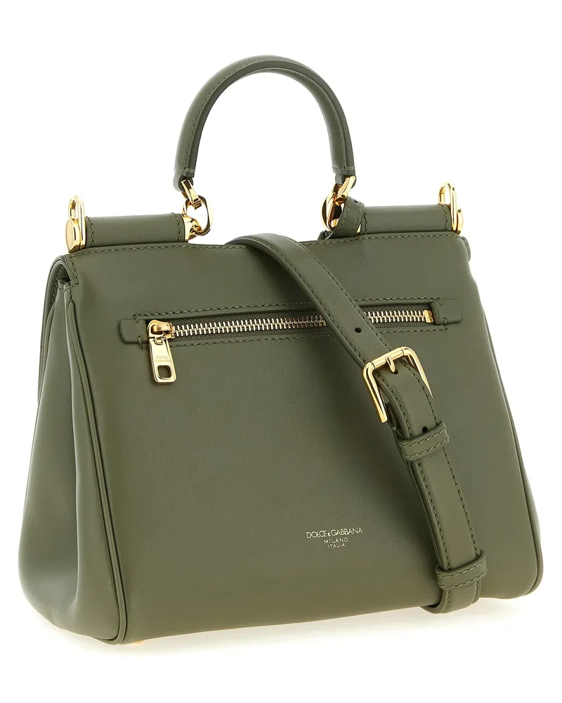 Dolce & Gabbana Women's Top Handle Bag Green Calf Leather Pvc Green