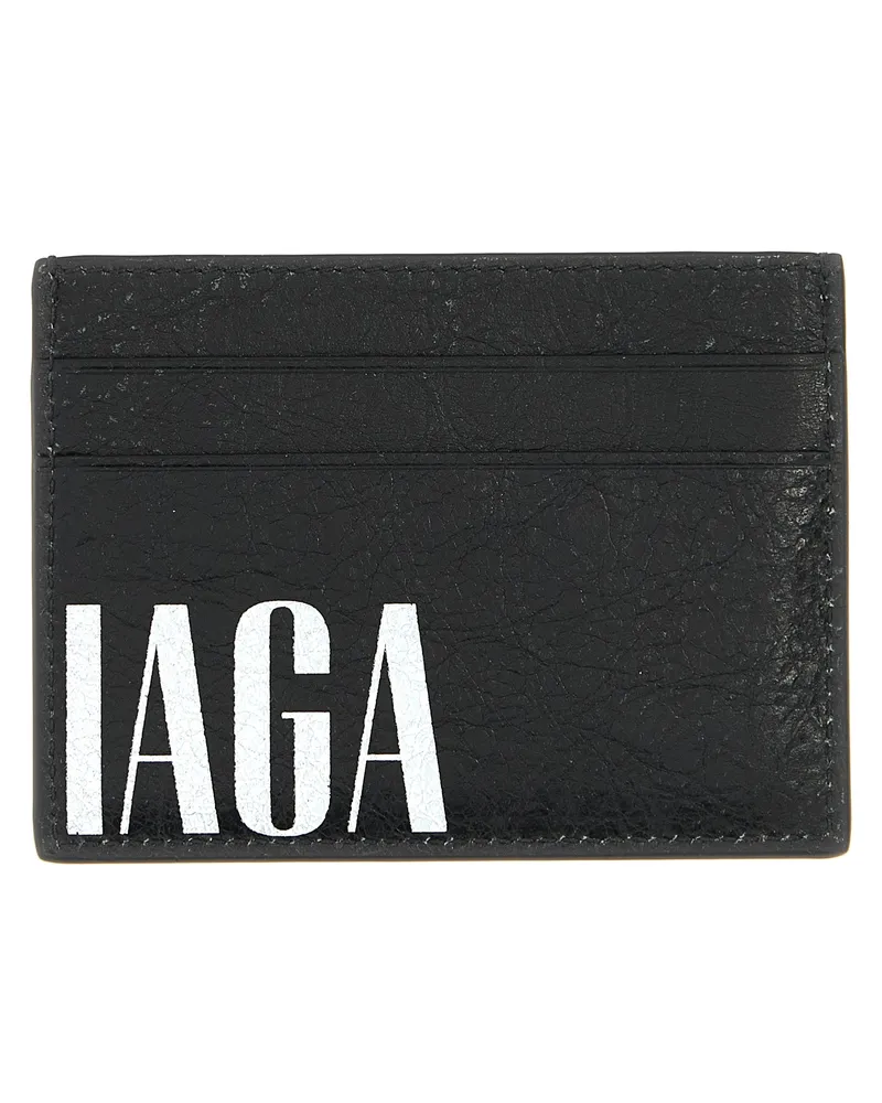 Balenciaga Men's Bicolor Lamb Leather Cardholder Accessory Black