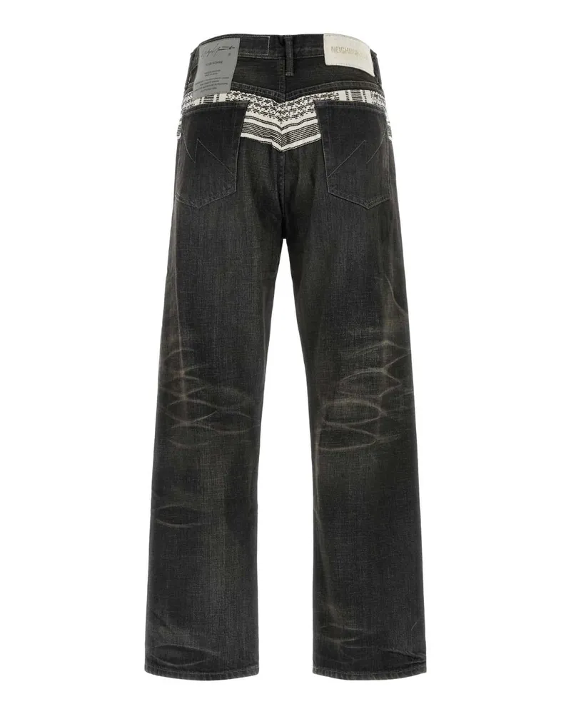 Yohji Yamamoto Men's Black Denim Jeans Exterior: Cotton Pantaloni Black