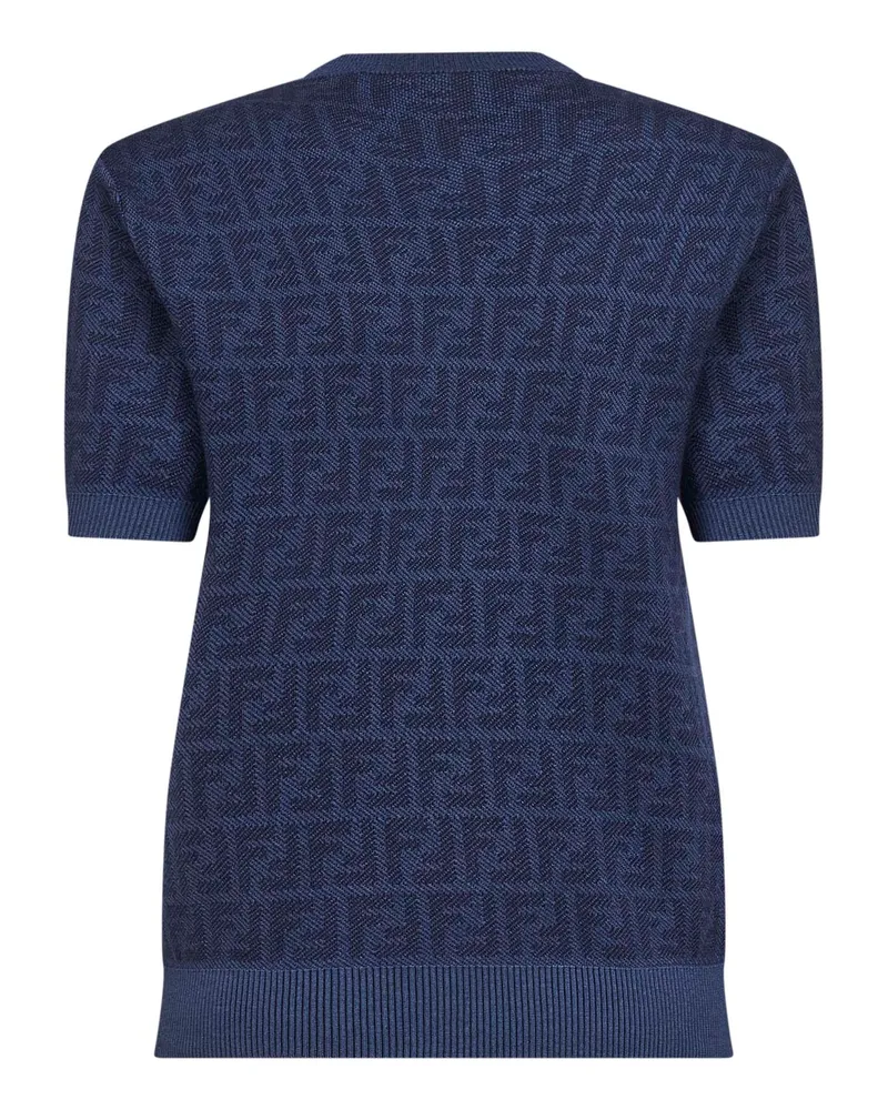 Fendi Women's Denim Blue Wool Crewneck Jumper Sweater Blue