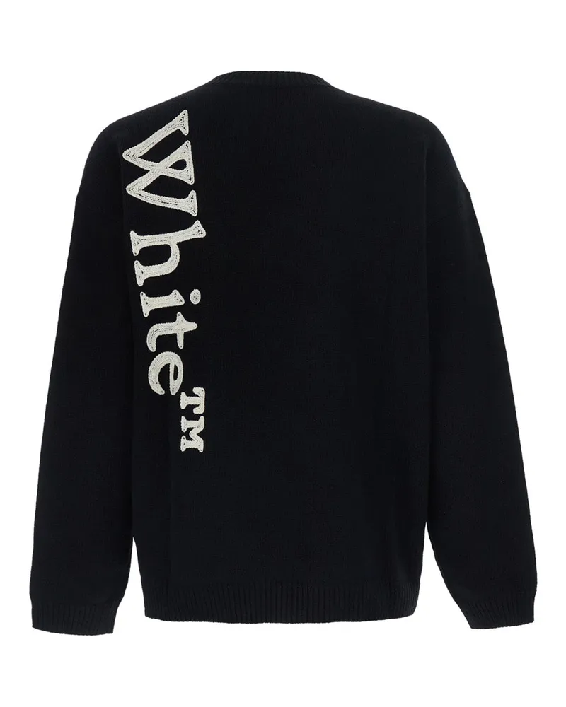 OFF-WHITE Vertical Bookish Logo T-Shirt — Black Black