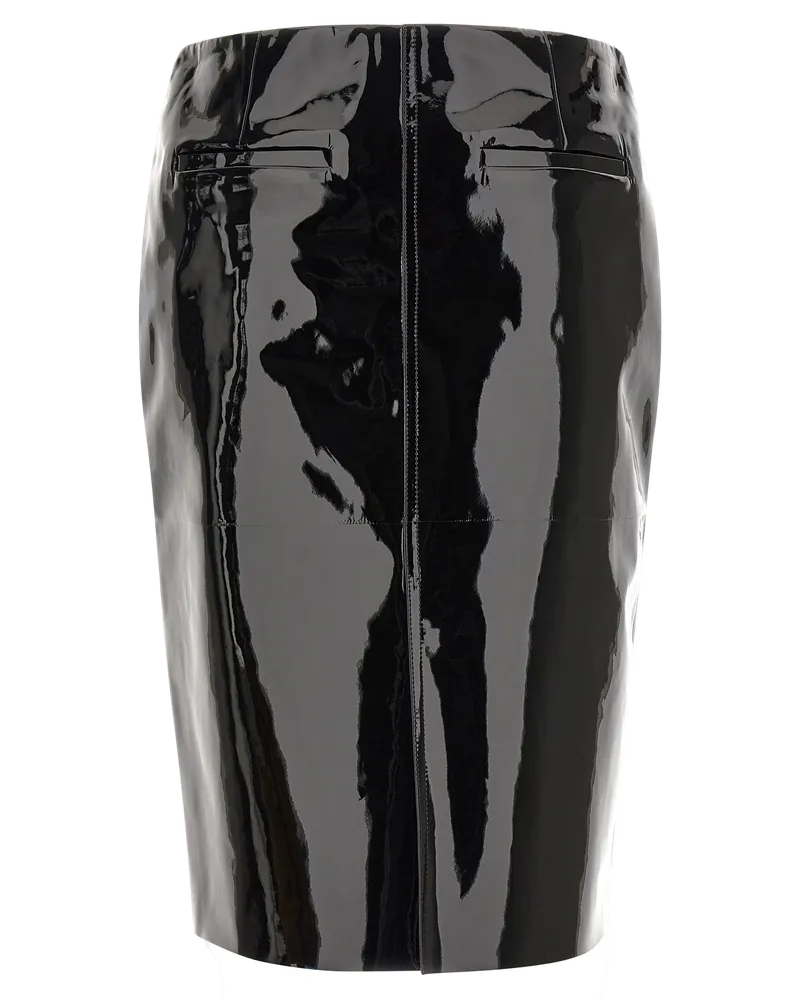 Ferragamo Lamb Leather Pencil Skirt — Black Black