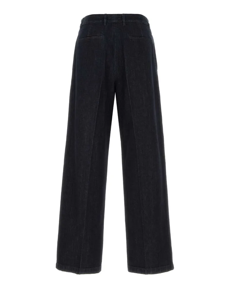 Jil Sander Men's Blue Denim Wide-Leg Jeans Magnet Cotone - Fodera Blue