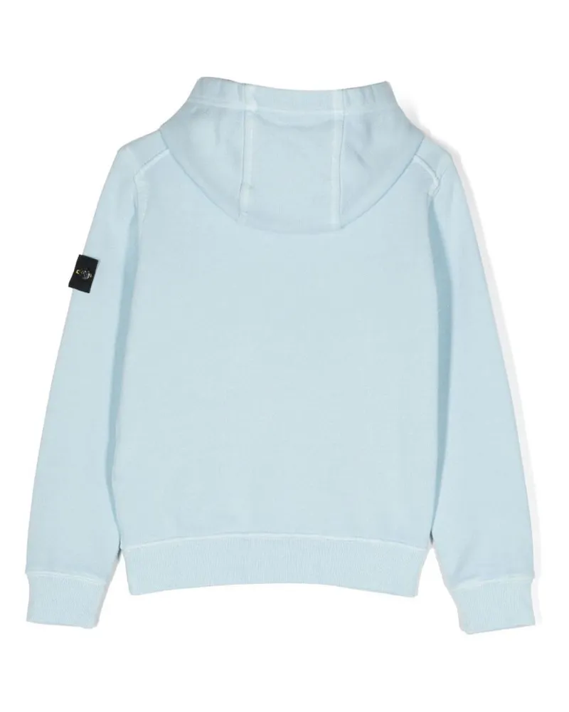 Stone Island 100% Cotton Hooded Sweatshirt — Blue Blue