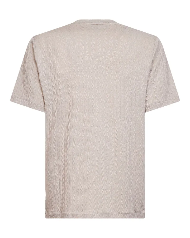 Giorgio Armani 3D Embossed Viscose T-Shirt — Beige Beige