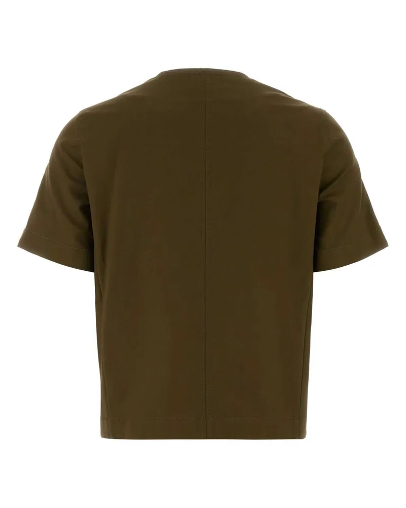 Max Mara Women's Olive Green Stretch Cotton Zanzara Blouse Kaki Scuro Exterior: Elastane Giacche E Gilet Jacket Green