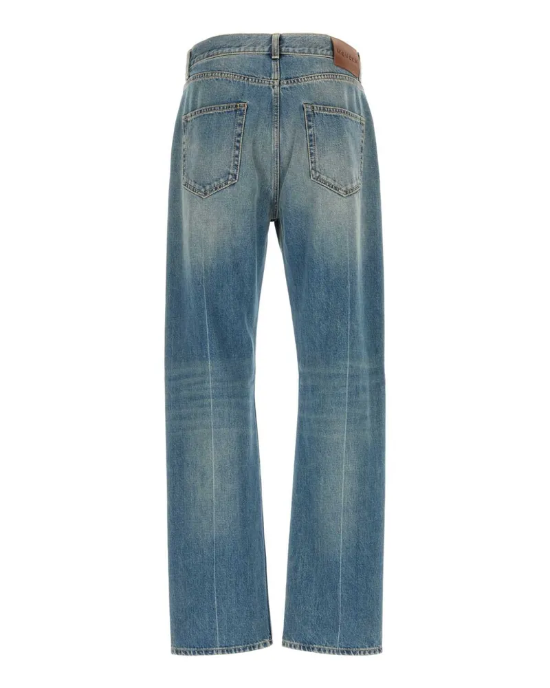 Alexander McQueen Men's Denim Jeans Bluewashed Exterior: Cotton Blue