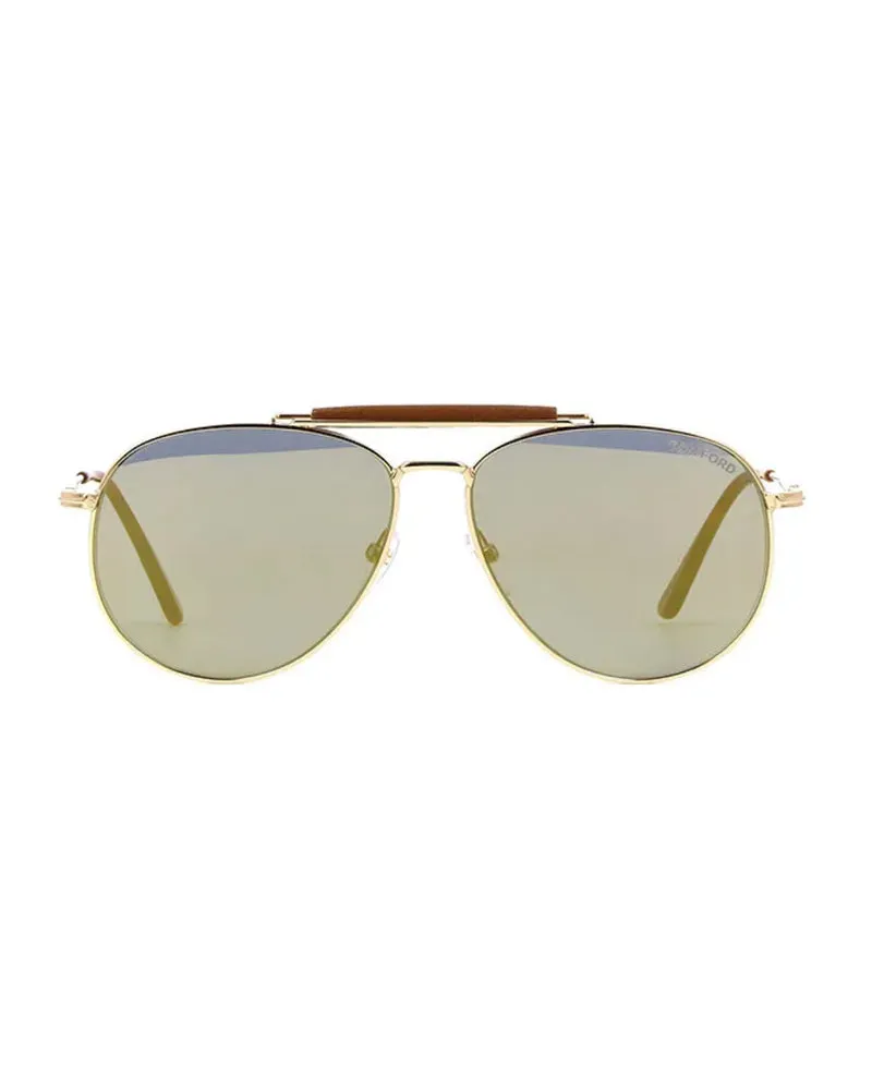 Tom Ford FT053628C Aviator Sunglasses — Gold Gold