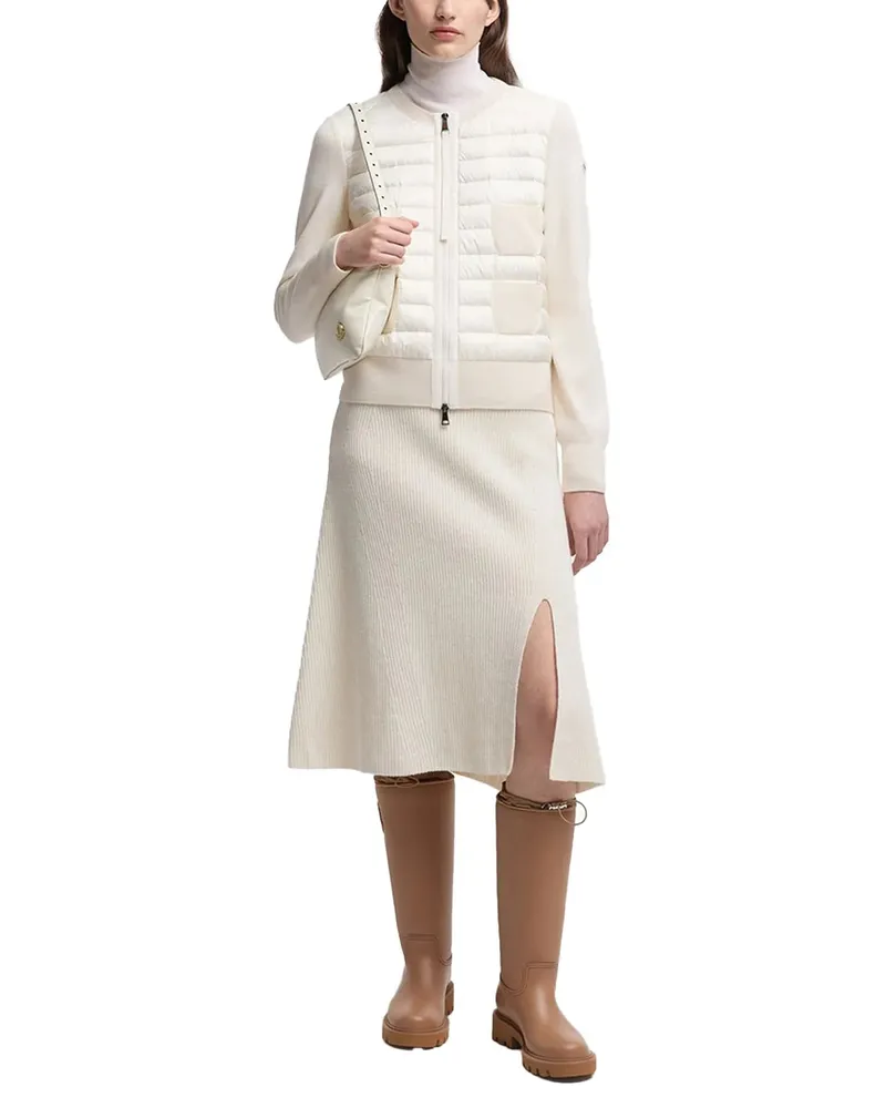 Moncler Padded Hybrid Cardigan — White White