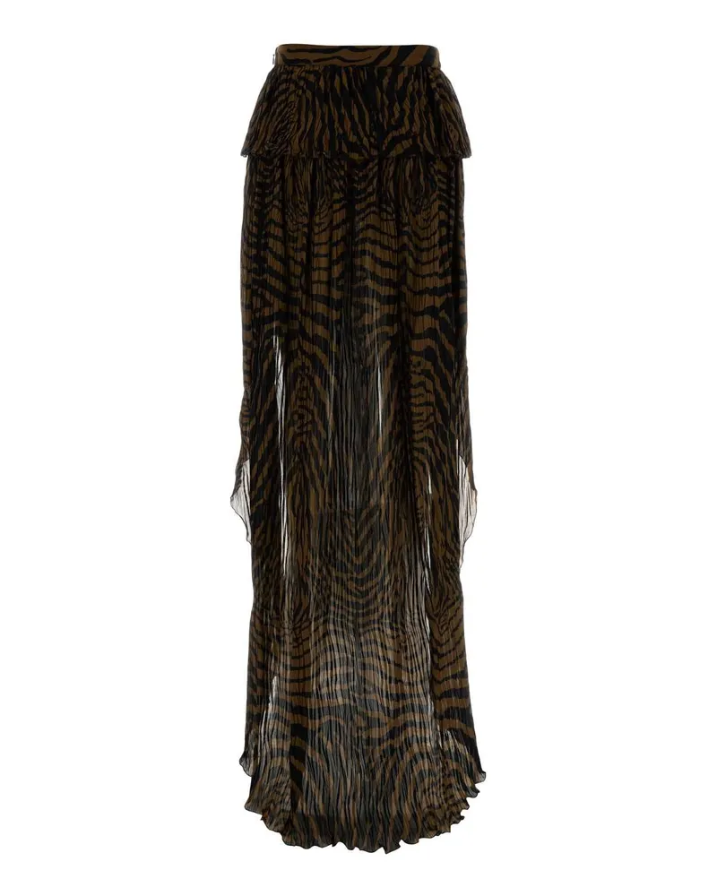 Blumarine Women's Printed Crepe Skirt Brownblack Exterior: Viscose Gonne Brown