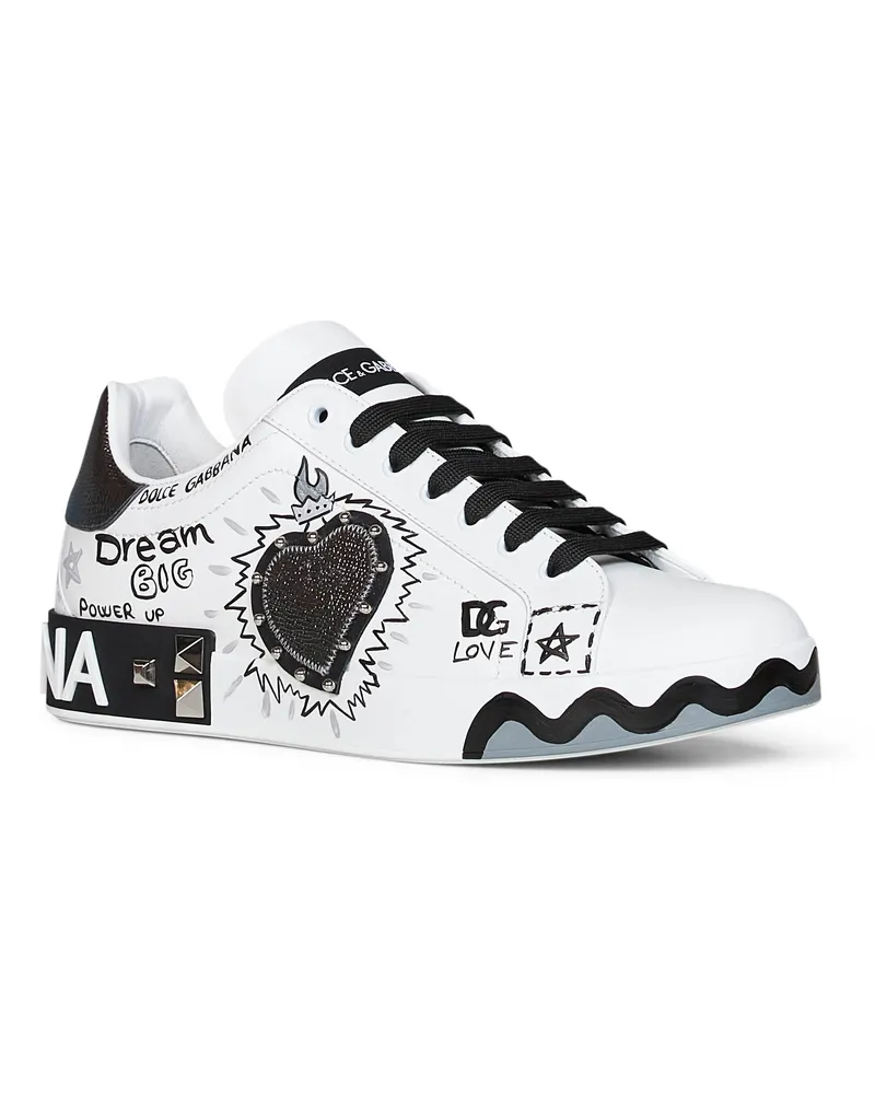 Dolce & Gabbana Men's Sneakers Portofino White Leather Calf Trainers White