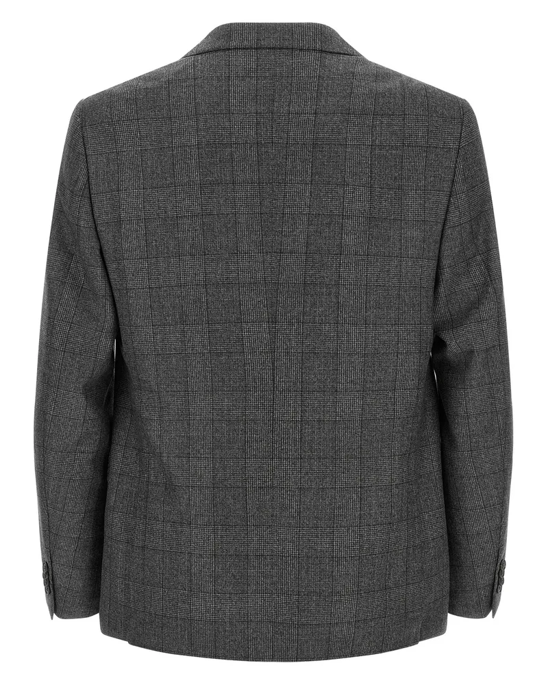 Ermenegildo Zegna Wool Flannel Check Pant Suit — Charcoal Charcoal