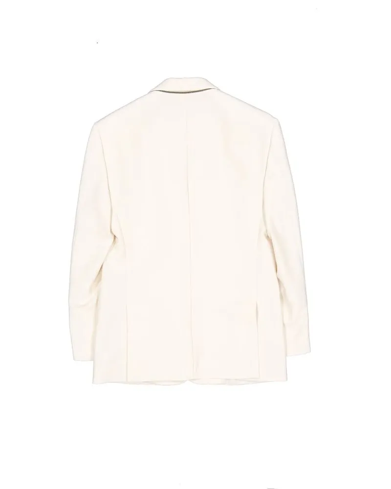 Brunello Cucinelli Women's White Viscose Blazer Clothing White