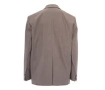 Virgin Wool Oversized Blazer — Brown
